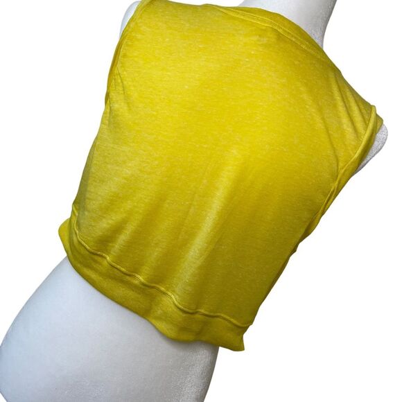 FREE PEOPLE MOVEMENT WOMEN'S TWIST FRONT BOXY TANK TOP YELLOW SIZE LARGE - Picture 6 of 10